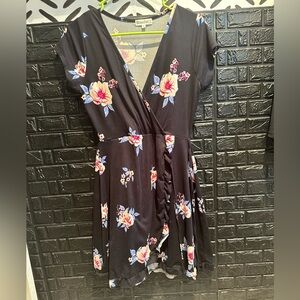 btween Black Floral Mini Dress